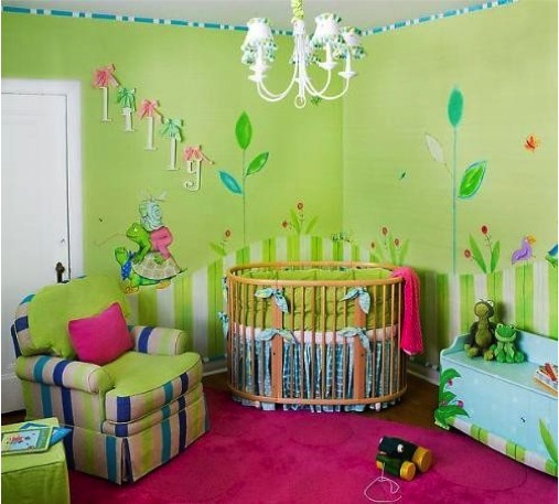 Quarto verde para bebês