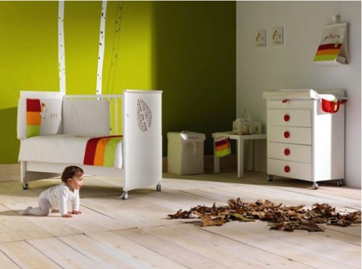 Quarto verde para bebês