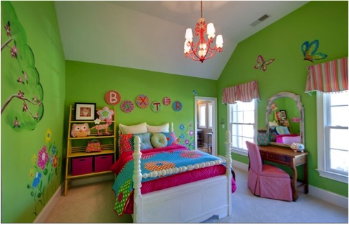 Quarto verde para meninas