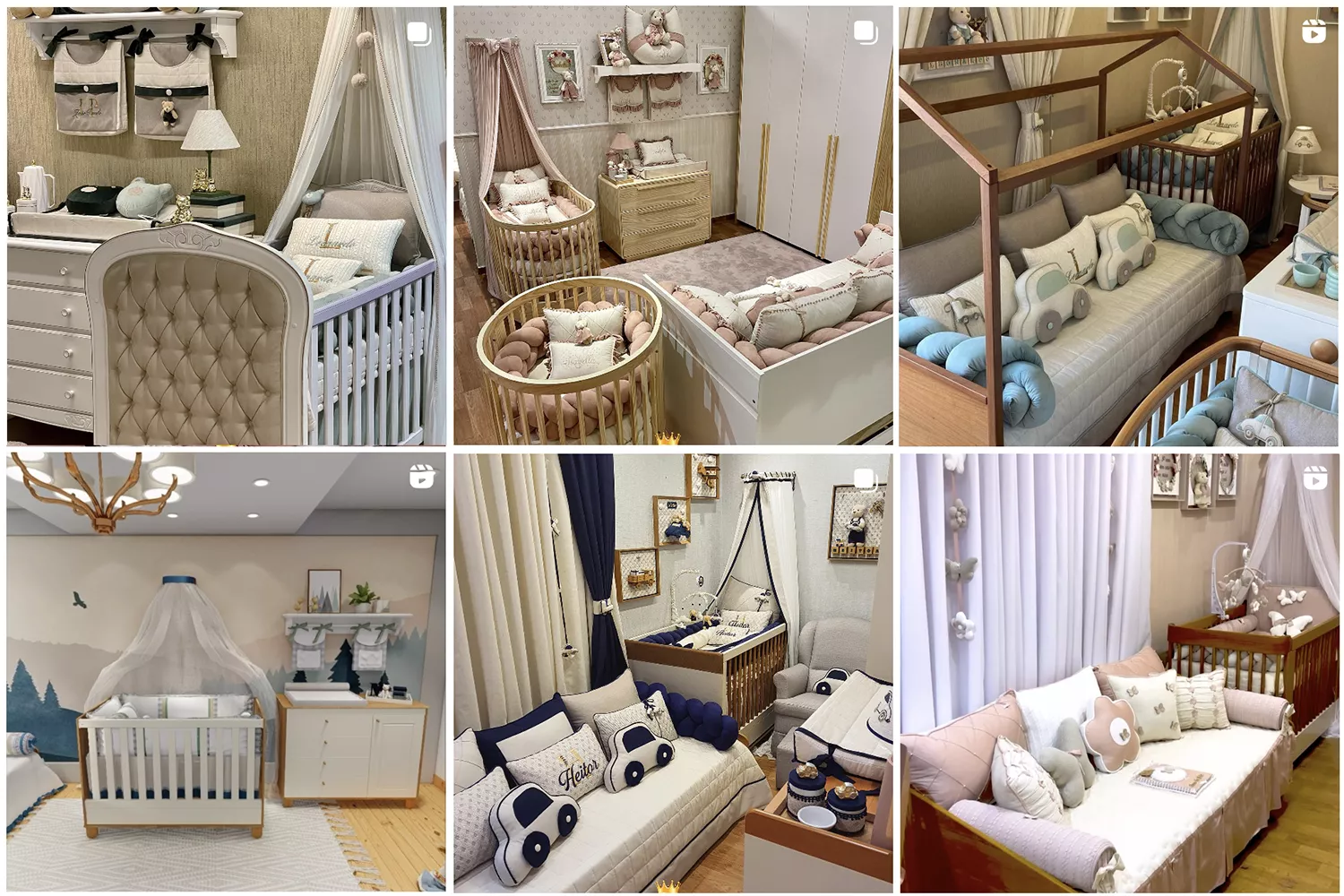 6 imagens de quarto infantil da Amura Baby