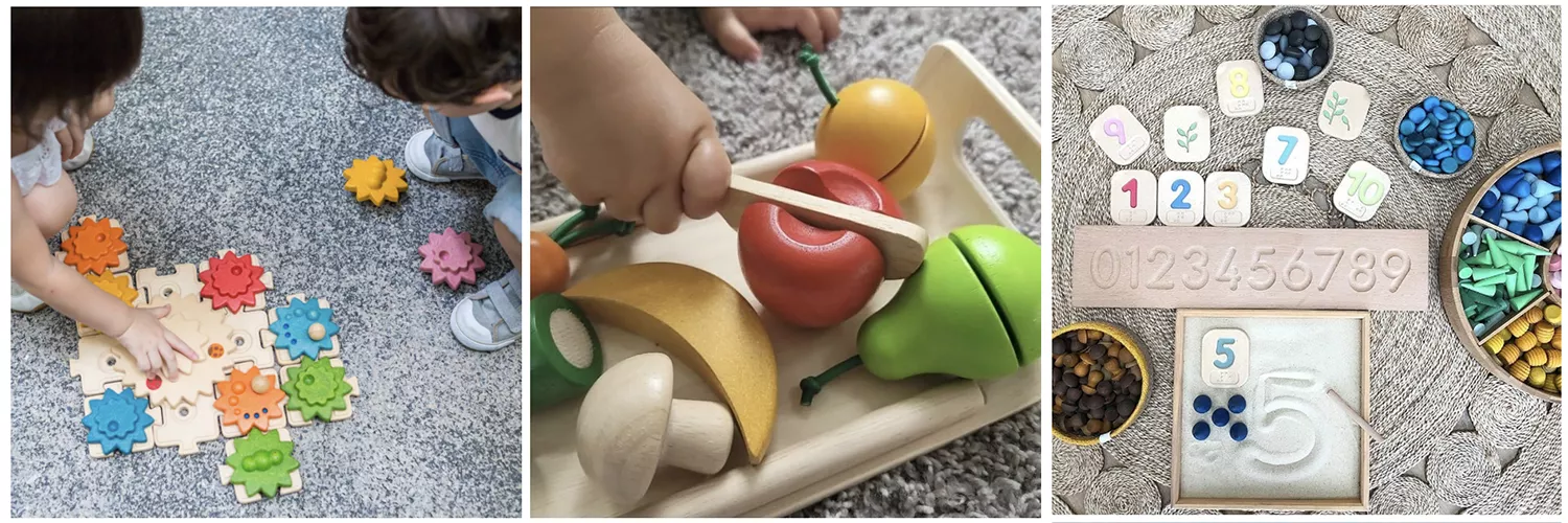 3 fotos dos brinquedos da Plantoys