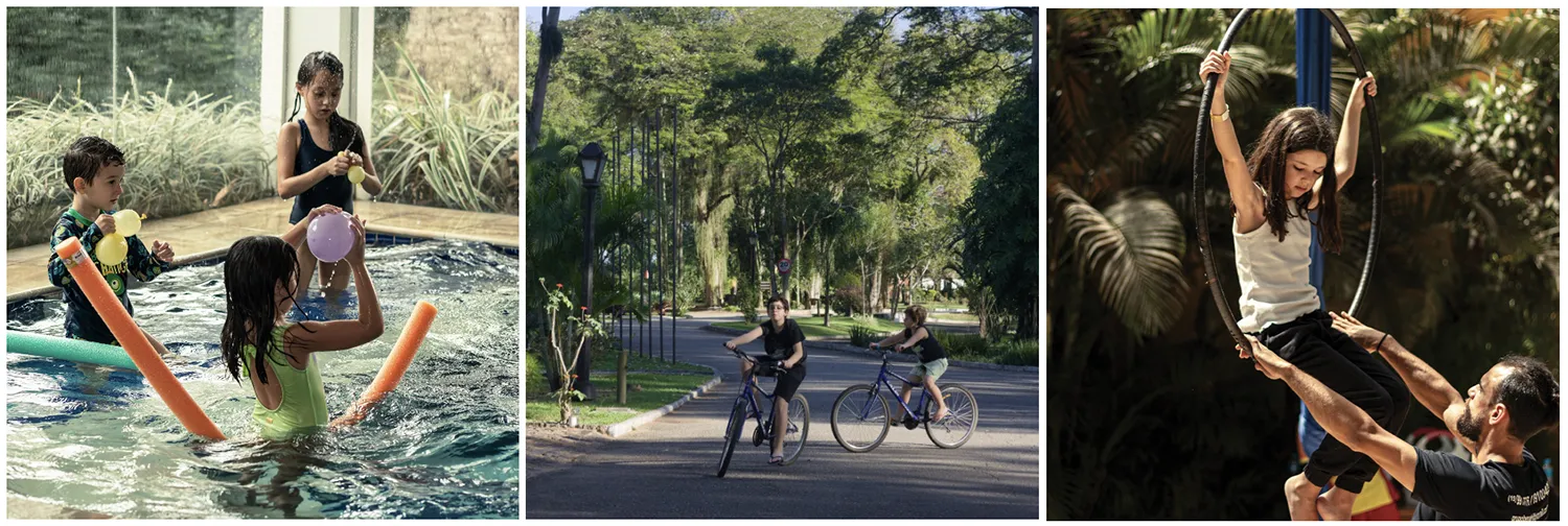 3 fotos de atividades para crianças no Hotel Clube dos 500