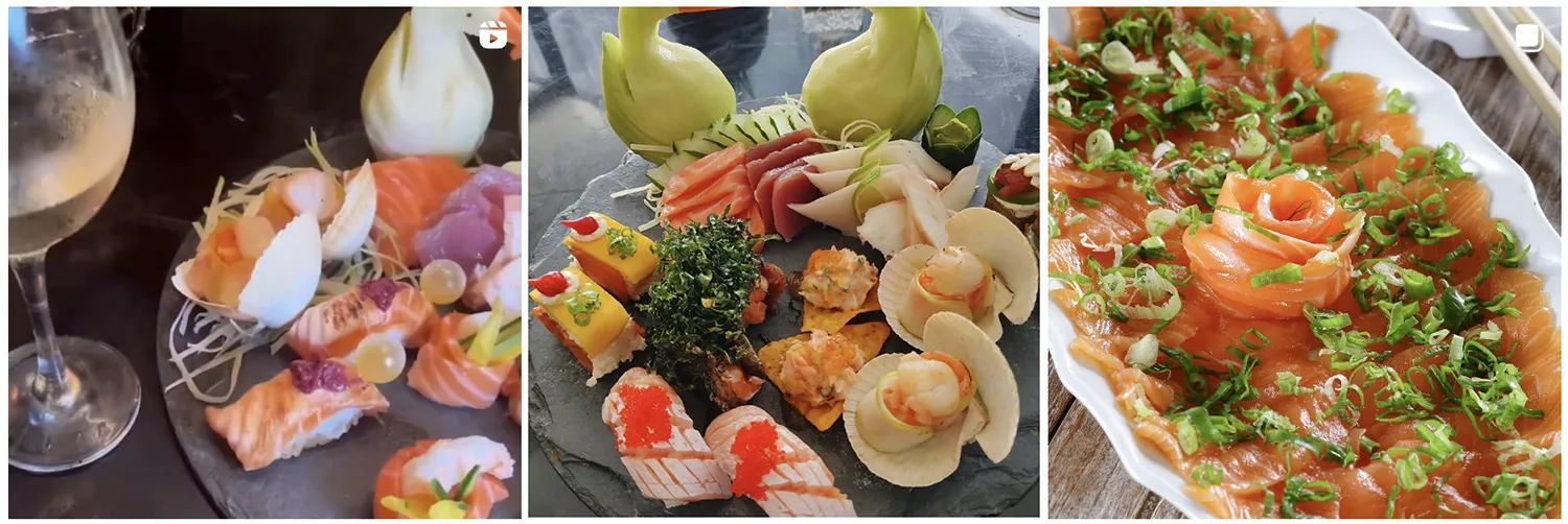 3 fotos de pratos do Tadashii Japanese Restaurant
