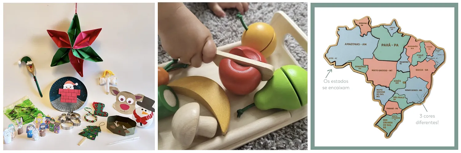 Brinquedos educativos da Brincando Juntos, Plantoys e Little Saw