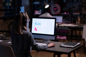 Análise de performance em tempo real em um computador com gráficos.