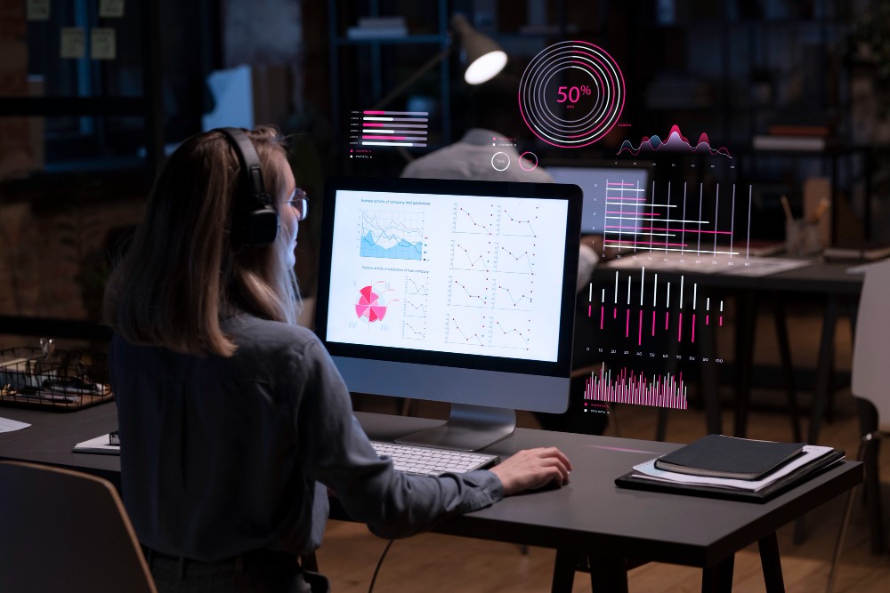 Análise de performance em tempo real em um computador com gráficos.
