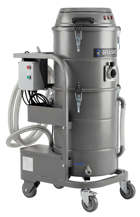 Aspirador de cavacos M3.6 OIL Brasmo, modelo compacto e versátil para usinagens de médio porte