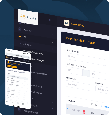 Interface do Leme App
