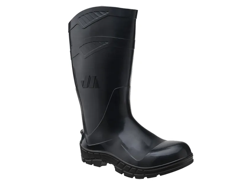 Bota de PVC All Work Cano Alto Preta com Biqueira e Palmilha de Aço